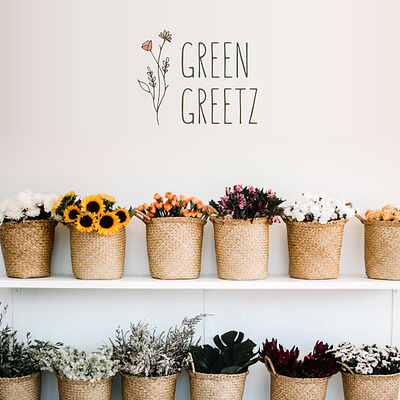 Logo Design and Branding for GreenGreetz botanical brand design branding floral florist logo illustration logo logo design