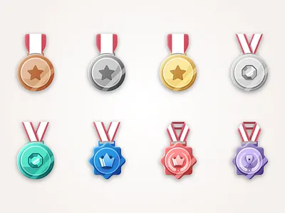 Medallions set art design flat icon identity illustration illustrator ios iphone julien medallions minimal page profil rank sketch speechify texture thadde vector