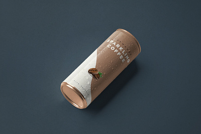 Sparkling Coffee - Can Design Alt. 02 branding cafe can coffee design drink food illustrator packaging sparkling typography