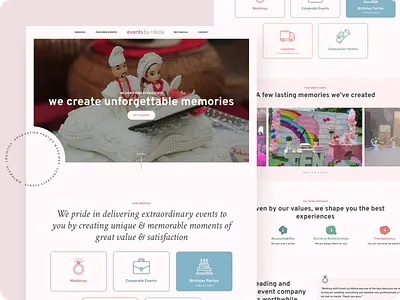 Events by Nikola - Website agency event management events landing page local business services smallbusiness testimonial web design webdesign website website design weddings