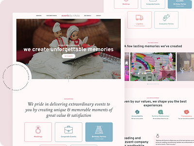 Events by Nikola - Website agency event management events landing page local business services smallbusiness testimonial web design webdesign website website design weddings