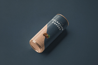 Sparkling Coffee - Can Design Alt. 03 branding cafe can coffee design food illustrator packaging sparkling typography