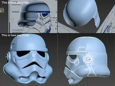 Stormtrooper Helmet 3d art 3d modeling 3dsmax star wars