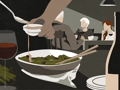 The Michaels cooking digital dinner editorial editorial illustration illustration kitchen party the new yorker
