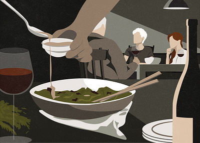 The Michaels cooking digital dinner editorial editorial illustration illustration kitchen party the new yorker