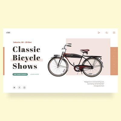 Classic Bicycle bicycle bike design figma landingpage minimal ui ux web webdesign website design