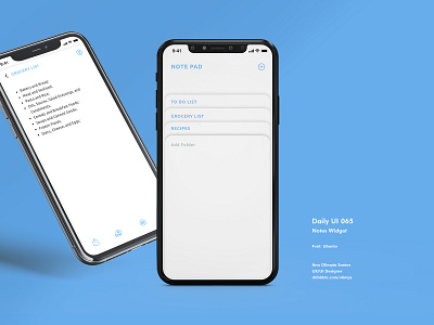 Note Widget #065 DailyUi Challenge app appdesign blue dailyui dailyui065 dailyuichallenge design gradient interface interfacedesign note uidesign widget xd