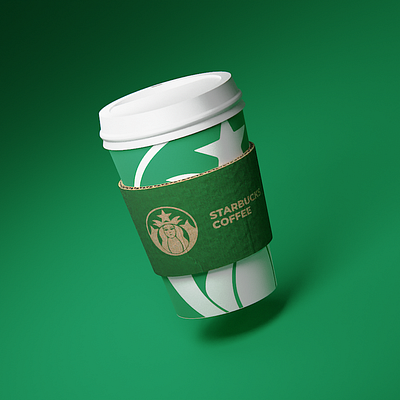 Starbucks minimal logo redesign 3d branding cafe coffee cup design green minimal minimalistic mockup modern papercup redesign starbucks