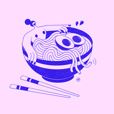 Noodles bath illustration illustration art illustration digital noodles procreate