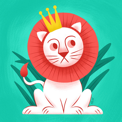 King Leo animal illustration character design flat design flat illustration flat illustrations illustration illustration art illustration artist illustrator lion lion illustration lion king