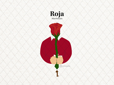 Film Poster of Roja artist cinema creative design designer director drawing dribbble film film poster illustration illustrator indian love minimal minimalism picture romance terrorist vector