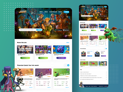 Clash Royale Web branding design game game design game ui home page illustration landing page minimal product design ui ux web web site