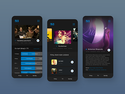 Online Mobile TV App black minimal movies tv app ui uiux