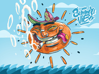 Summer Vibe apple arsek erase art beach bulgaria character design clothing label design graffiti illustration logo love miami vice summer vibes sun sunrise sunset surf travel софия графити