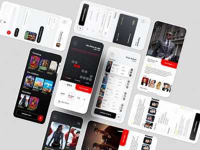 Chaplin Cinema App adobe xd app app design application cinema app clean design dribbble best shot minimal ticket app ticket booking app ui ux web