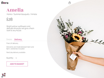 DailyUI Day 12 - E-Commerce Shop (Single Item) 012 dailyui dailyui012 dailyuichallenge design e commerce flowers illustration item shop ui uidesign ux