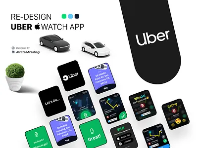 Re Design Uber Apple Watch UI UX app apple watch application design illustrations illustrator uber uber app uber apple watch uber application uber watch ubereats ui ui design user experience userinterface ux ux design