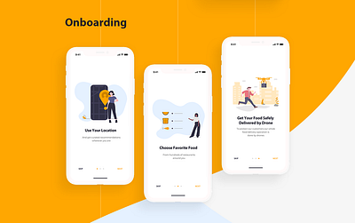 Drone Food Delivery App 2 android app app design design interaction interface ios app onboarding onboarding screens onboarding ui ui design uxui design