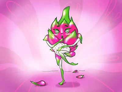Sexy dragon fruit digital digital illustration drawing illustration