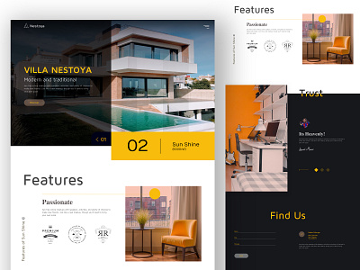 Residential Real Estate Webpage branding dribbble best shot footer home interior housing interface logo real estate agent realestate responsive design side menu sidebar typography ui uidesign webdesign