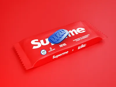 superme x waw blender 3d branding design illustration isometric low poly package packagedesign packaging supreme