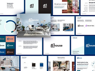 B.House Brand Style Guide brand design brand guideline brand identity branding contemporary design florida furniture house house logo identity identity design logo mockup office furniture resimercial