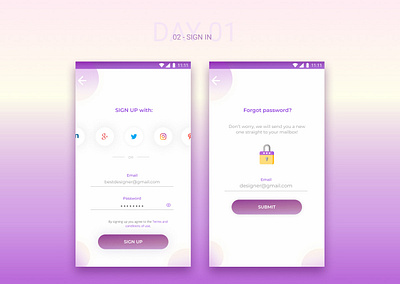UI daily challenge - Signup form mobile ui signup form signup screen signupform uidailychallenge