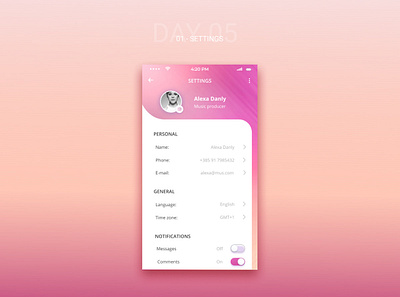 UI daily challenge - settings mobileapp settingsdesign settingspage uidailychallenge