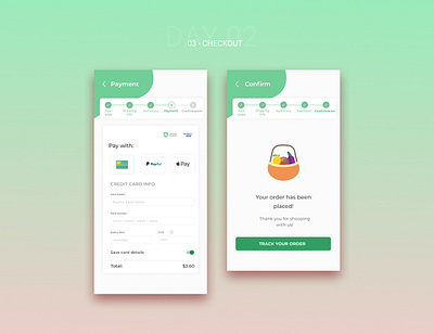 UI daily challenge - checkout checkout flow checkout form checkout page checkout process mobile app mobileui uidailychallenge