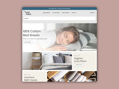 Lucid Fabric Landing Page ecommerce fabric landing page web design website
