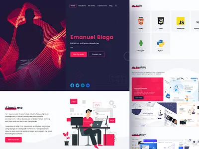 Personal Website Template For Web Developer adobe xd app design concept design figma figma design landing page personal web personal website redesign concept template design ui design user experience user inteface web design web developer web template website design