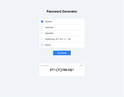 Password Generator - Web App app clean ui design security app ux web app