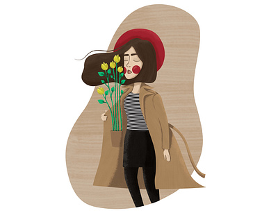 Spring girl character girl illustration illustrator people person photoshop self portrait spring