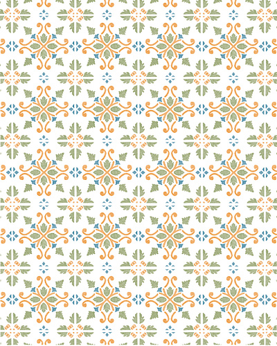 Tiles Of Lisbon, Orange and Green design digitial drawing editorial illustration illustration lisbon pattern portugal surface design tiles travel art