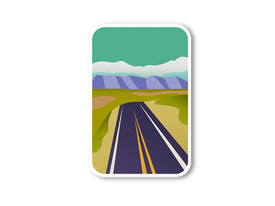 The Way cloud green illustration mountain way
