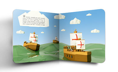 Discovery of America - Children's book #6 3d 3d art book children childrens book design editorial game art history illustration kids low poly magazine