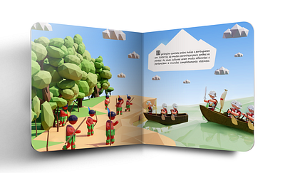 Discovery of America - Children's book #7 3d 3d art blender book childrens book childrens illustration design editorial game art illustration kids kids book low poly lowpoly magazine render