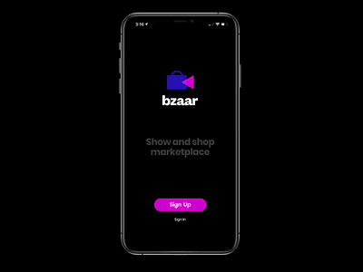 Bzaar - Live show and sell marketplace app ios livestream logo shopping app ui ux