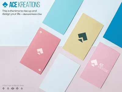 Ace Kreations branding cards flat illustration logo personal brand redesign vector