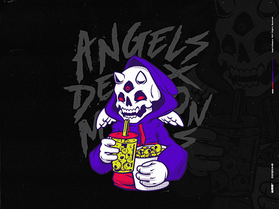 Angels X Demons Tshirt Design angels clothing demons hypebeast illustration skull streetwear tshirt vector