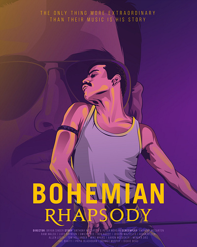 bohemian rhapsody adobeillustrator illustration illustration art illustration design illustrator movie posters movies poster art posterdesign vector vector vexel vectorvexel vexel