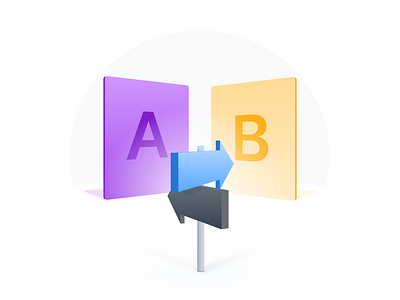 A/B Testing Explainer 3d bee illustration landing page sign ui vector