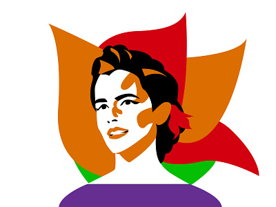 Emma Watson actress beautiful bold colourful design deviant emma fanart flame harry illustration minimal portrait illustration poster potter potterhead powerful sketch vector watson