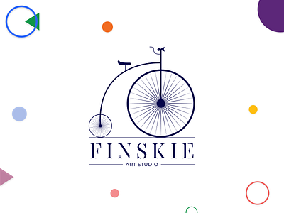 Finskie art bicycle branding design finskie identity illustration logo logo design studio traditional