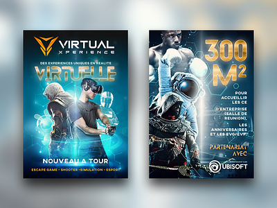 Virtual Xperiencie double sided flyer games gaming photo edit photomanipulation virtual reality vr vr room