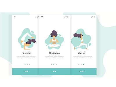 Yoga illustration mobaile app app flat illustration minimal ui vector web yoga