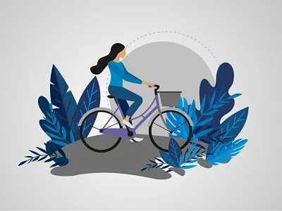 Illustration - bike bike creative design illustration people project vector vector art vectorart woman