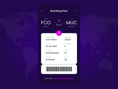 Boarding Pass dailyui ui