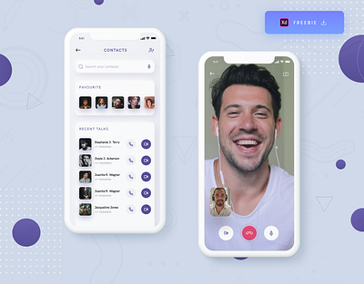 Daily UI Challenge 067/100 - Video calling app - (Freebie) 100uichallenge ankur tripathi app design daily 100 challenge dailychallenge dailyui dailyuichallenge free download freebie uidesign video videocall videocall app design videocallapp videochat app