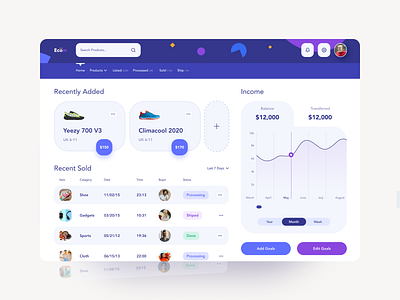 Seller Store clean creative dashboard dashboard app dashboard design dashboard ui ecommerce ecommerce app ecommerce business ecommerce design ecommerce shop income chart landing page seller ui user interface ux web web design website